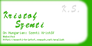 kristof szenti business card