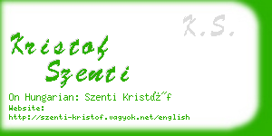 kristof szenti business card